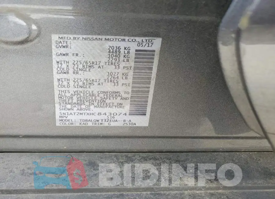 5N1AT2MTXHC843074 Photo# 13