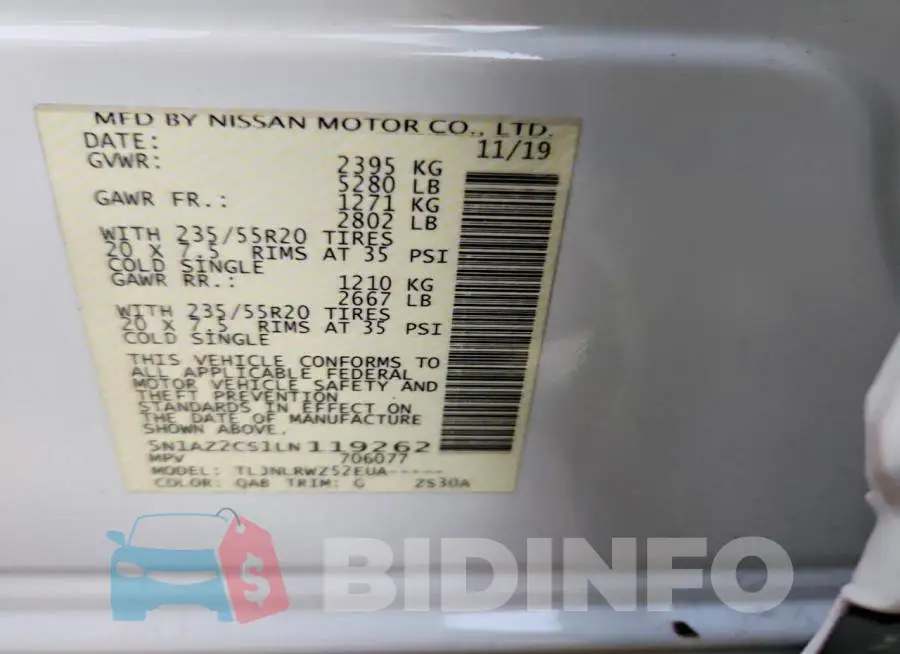 5N1AZ2CS1LN119262 Photo# 14