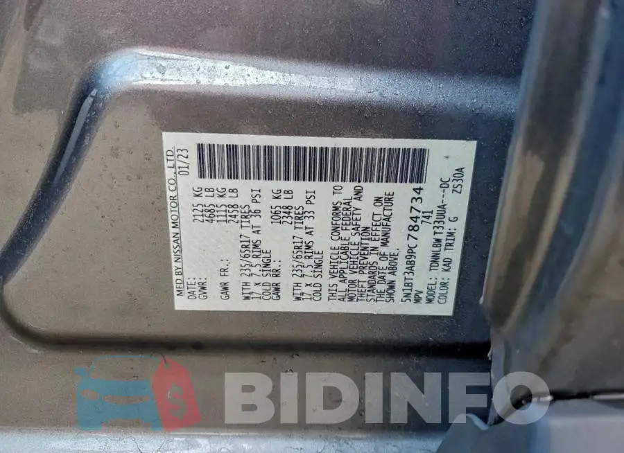 5N1BT3AB9PC784734 Photo# 13