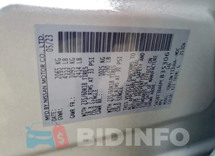 5N1BT3BA6PC835306 Photo# 13