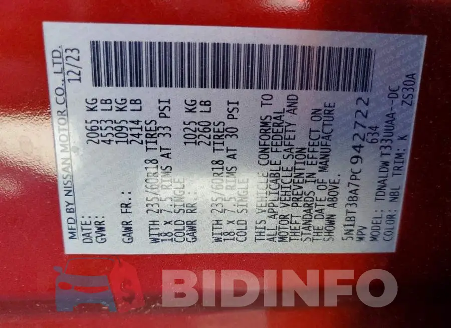5N1BT3BA7PC942722 Photo# 14