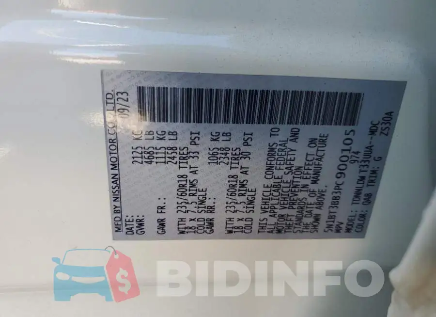 5N1BT3BB3PC900105 Photo# 13