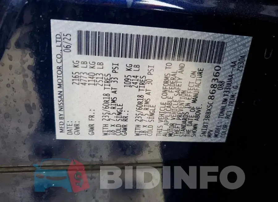 5N1BT3BBXSC868360 Photo# 14