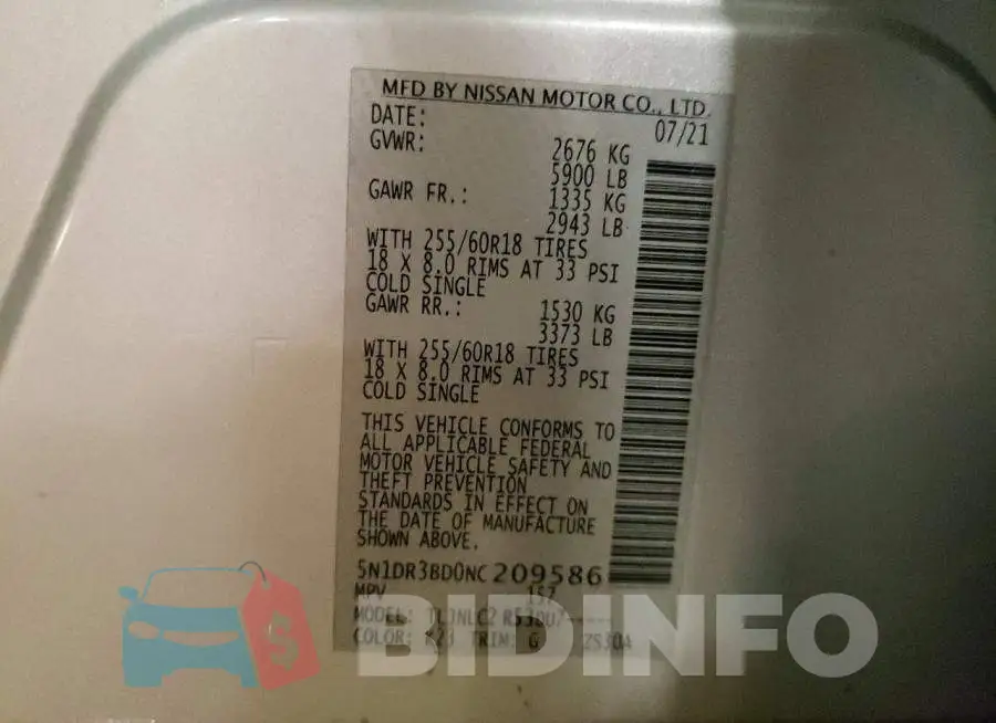 5N1DR3BD0NC209586 Photo# 14