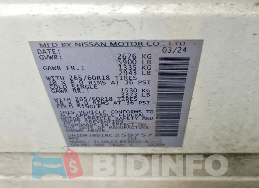 5N1DR3BD1RC259757 Photo# 13