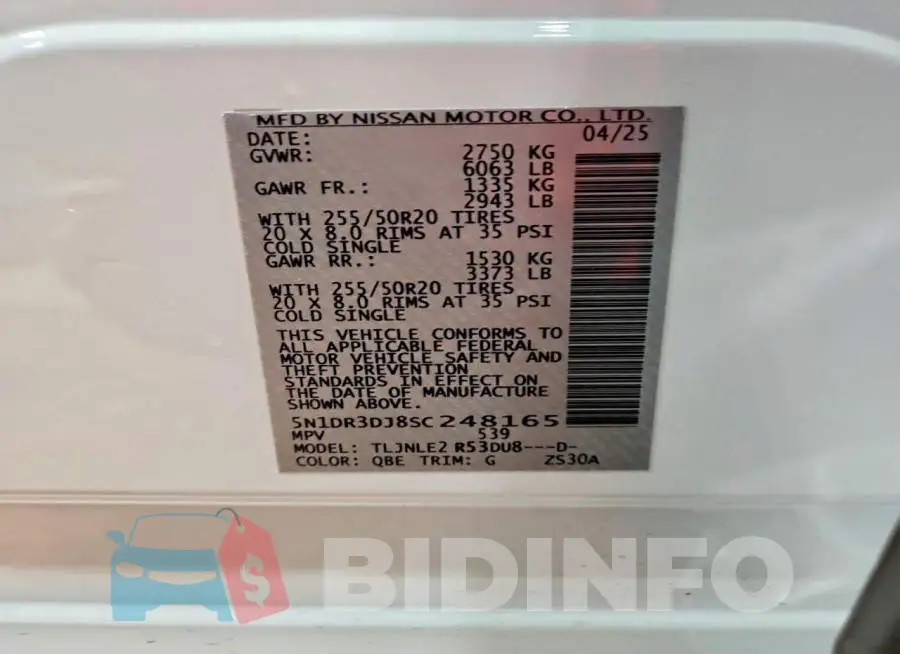 5N1DR3DJ8SC248165 Photo# 14