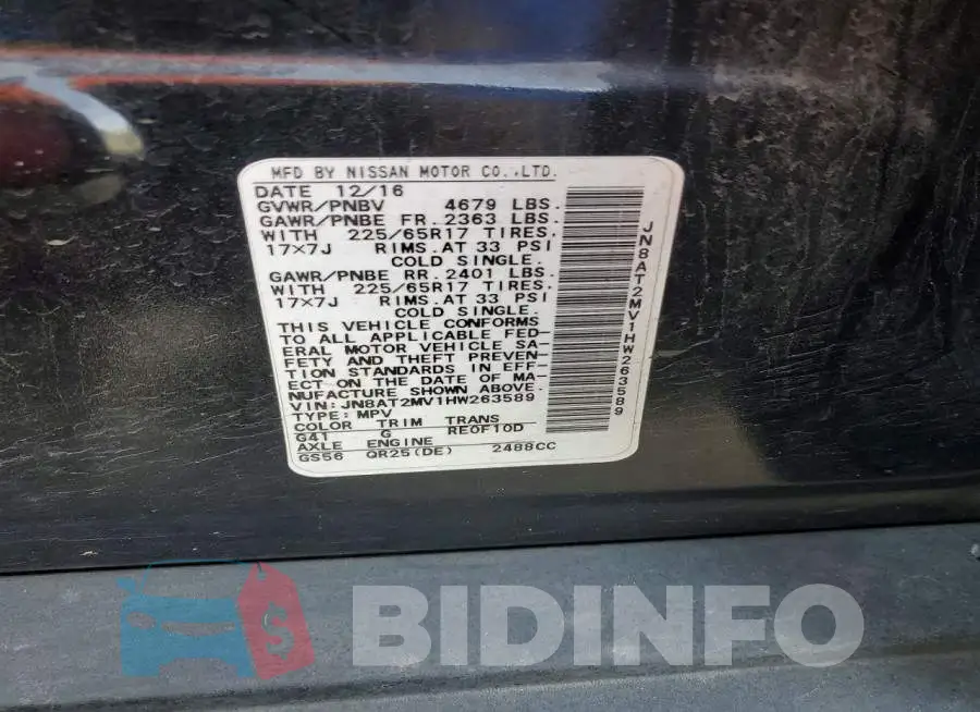 JN8AT2MV1HW263589 Photo# 14