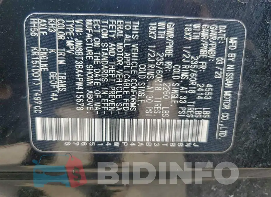 JN8BT3BA4PW415678 Photo# 14