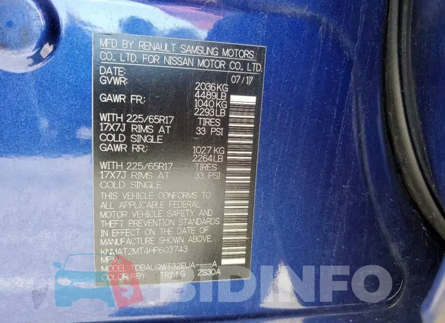 KNMAT2MT4HP603743 Photo# 13