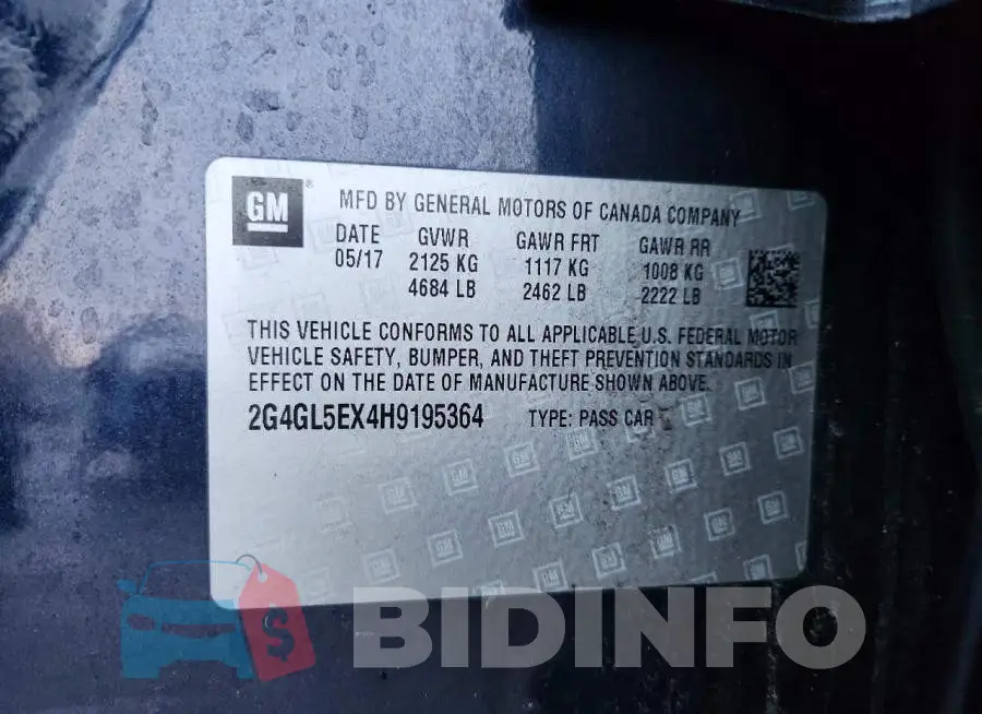 2G4GL5EX4H9195364 Photo# 13