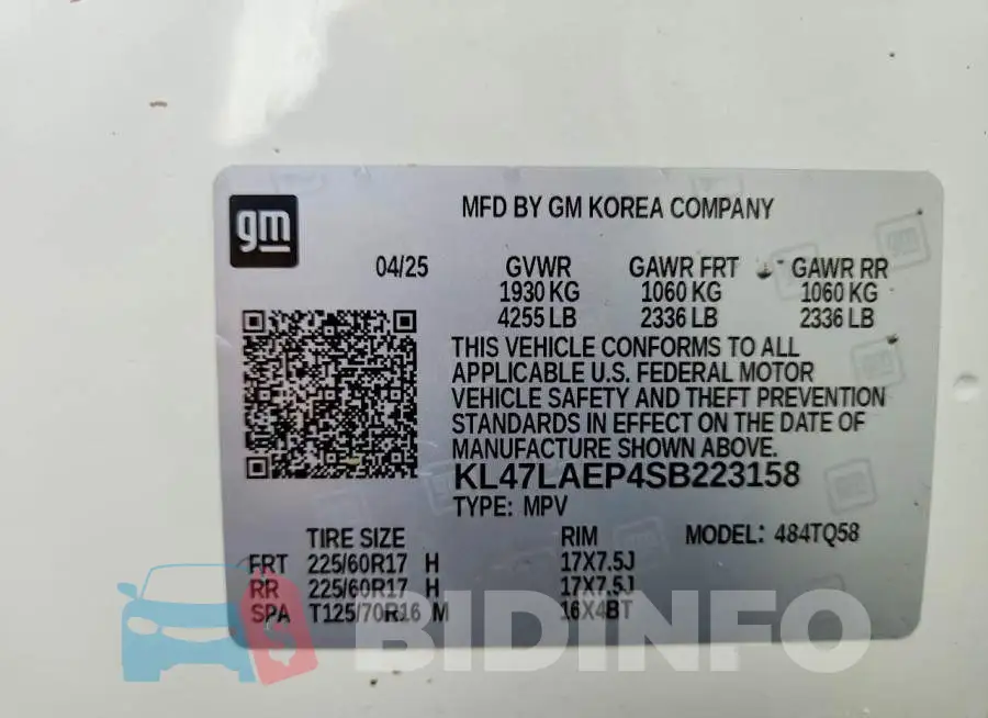 KL47LAEP4SB223158 Photo# 13