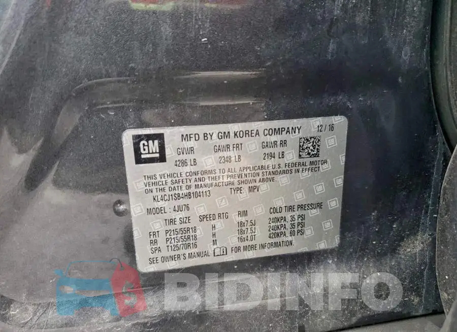 KL4CJ1SB4HB104113 Photo# 13
