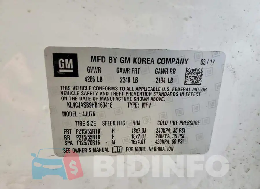 KL4CJASB9HB160418 Photo# 13