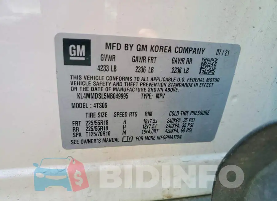 KL4MMDSL5NB049995 Photo# 12