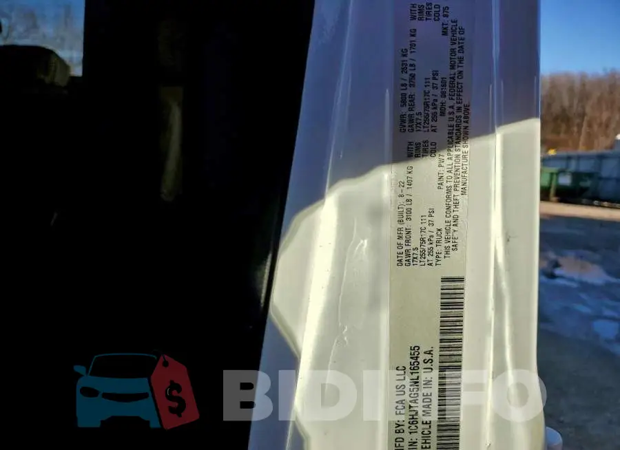 1C6HJTAG5NL165455 Photo# 12