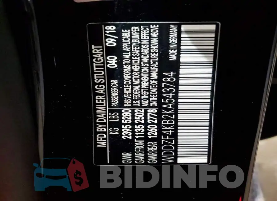 WDDZF4KB2KA543784 Photo# 13