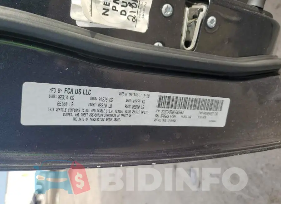 2C3CDXBG0KH688363 Photo# 12