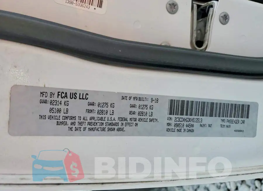 2C3CDXHG3KH512513 Photo# 12