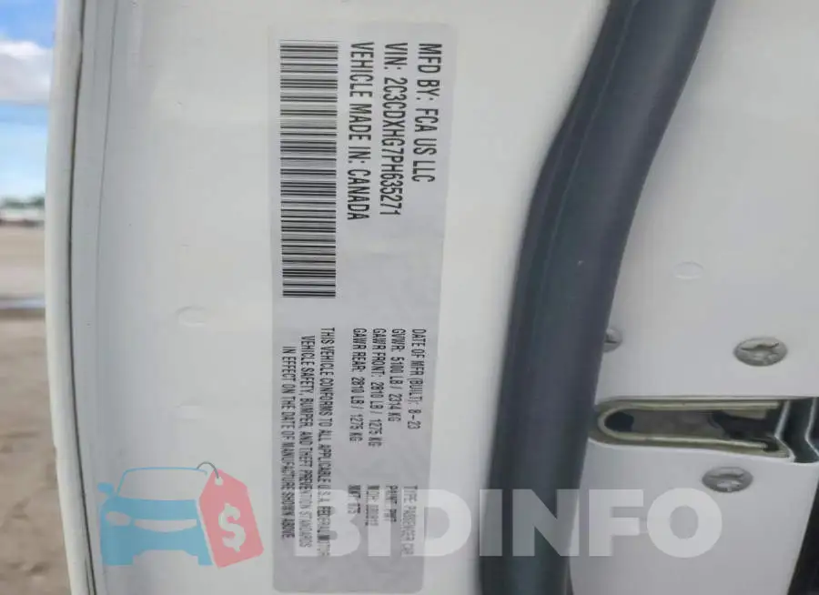 2C3CDXHG7PH635271 Photo# 12