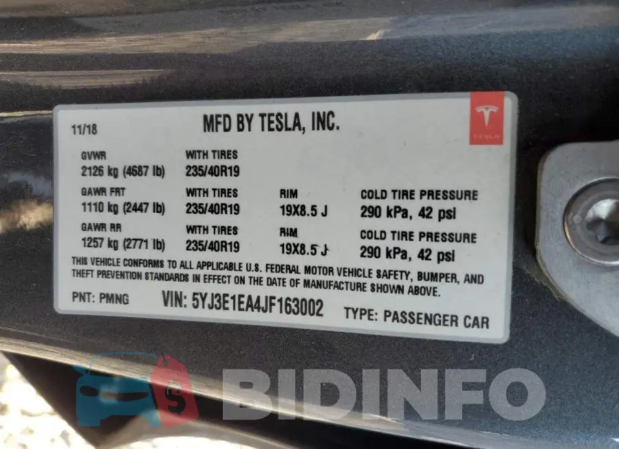 5YJ3E1EA4JF163002 Photo# 12