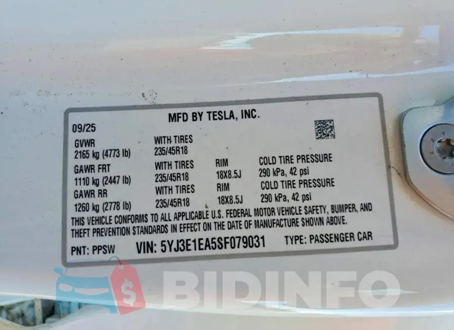 5YJ3E1EA5SF079031 Photo# 12