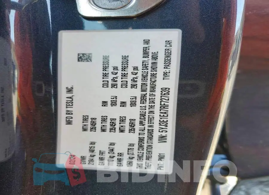 5YJ3E1EA7RF727639 Photo# 13