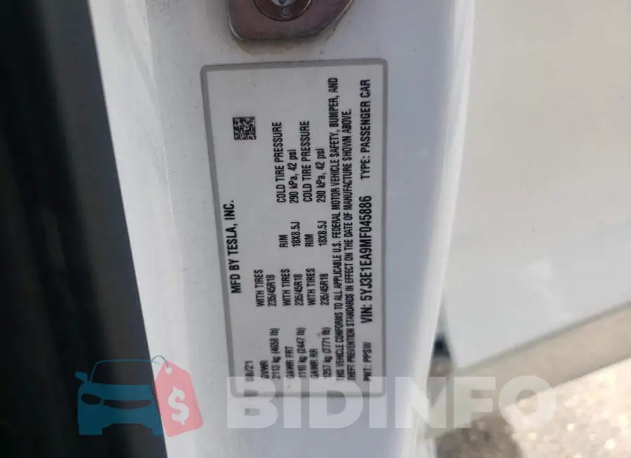 5YJ3E1EA9MF045886 Photo# 12