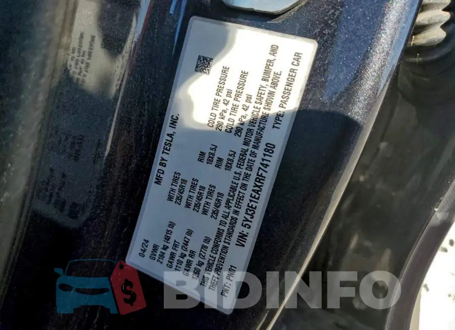 5YJ3E1EAXRF741180 Photo# 12