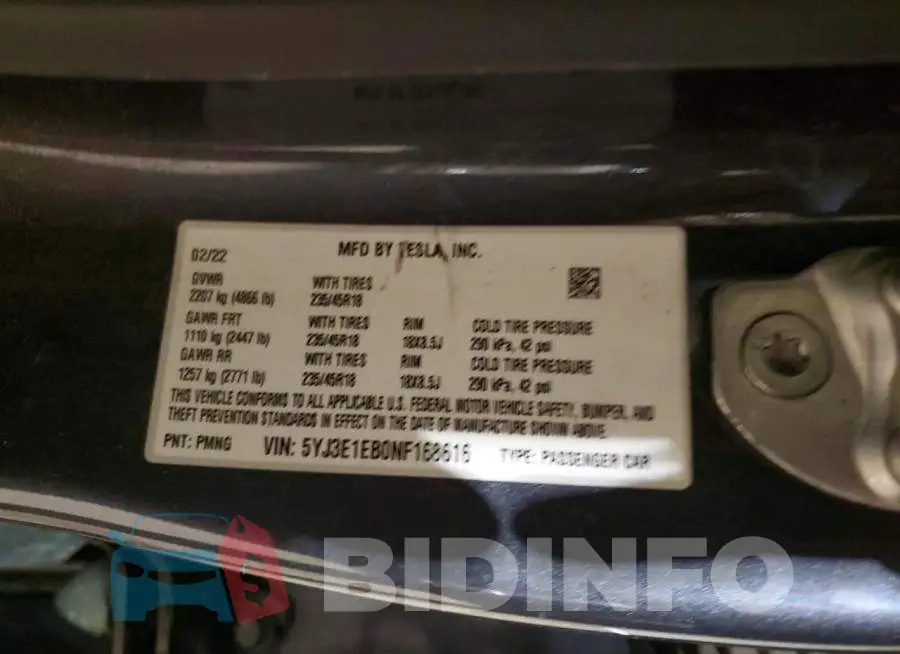 5YJ3E1EB0NF168616 Photo# 12