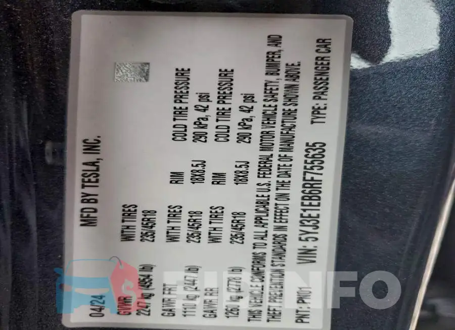 5YJ3E1EB6RF755635 Photo# 12