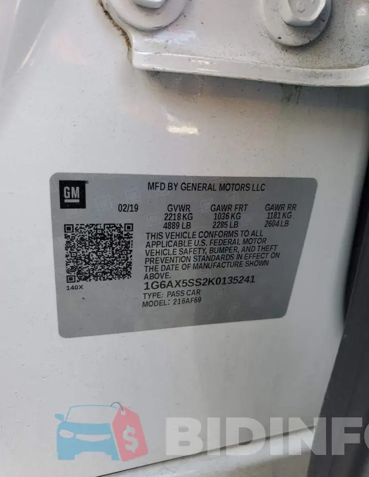 1G6AX5SS2K0135241 Photo# 12