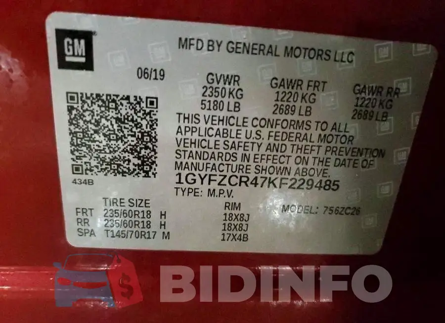 1GYFZCR47KF229485 Photo# 13