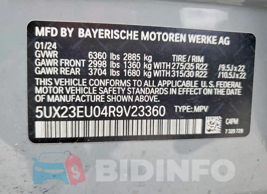 5UX23EU04R9V23360 Photo# 13