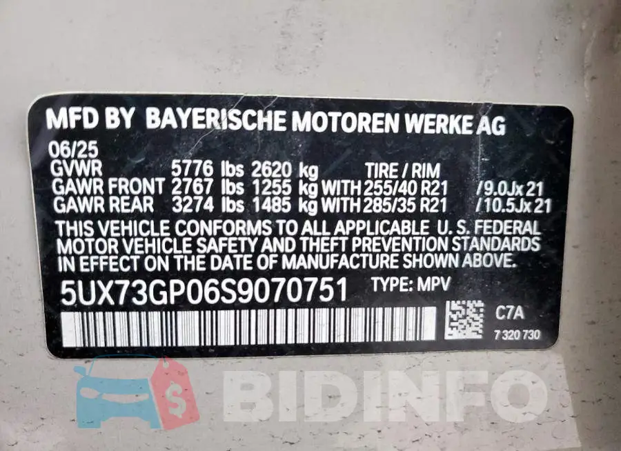5UX73GP06S9070751 Photo# 13