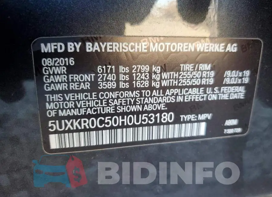 5UXKR0C50H0U53180 Photo# 14