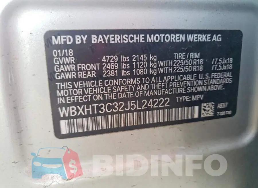 WBXHT3C32J5L24222 Photo# 14