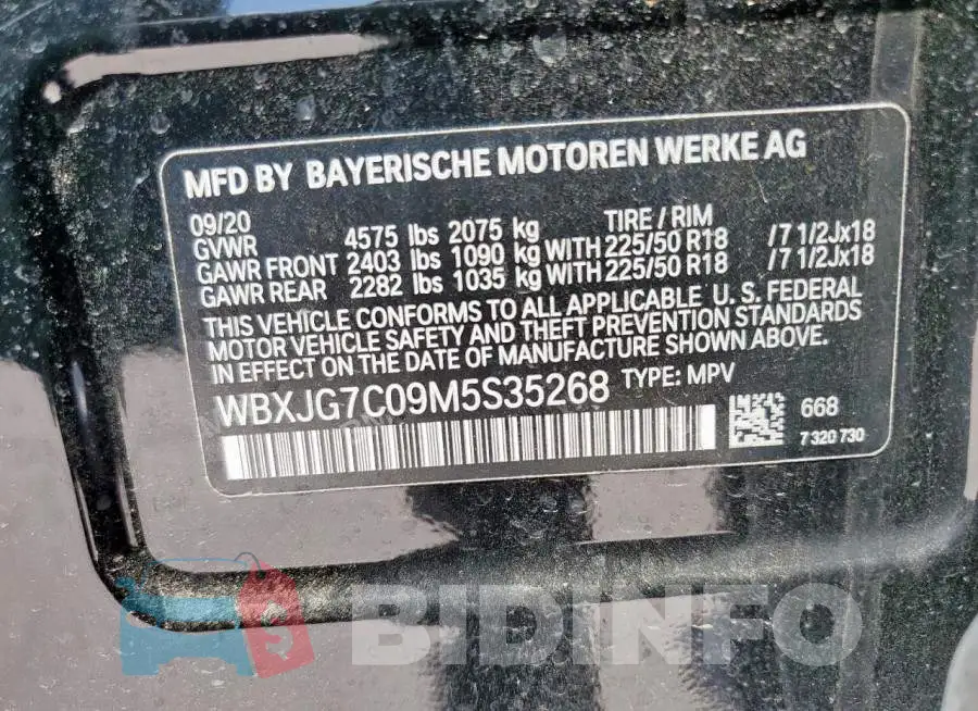 WBXJG7C09M5S35268 Photo# 12