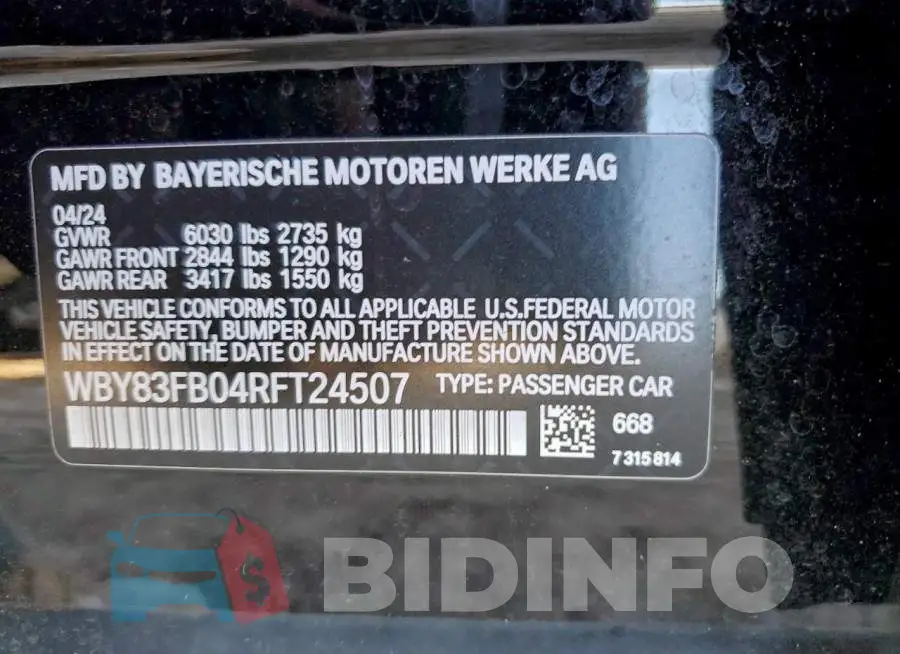 WBY83FB04RFT24507 Photo# 12