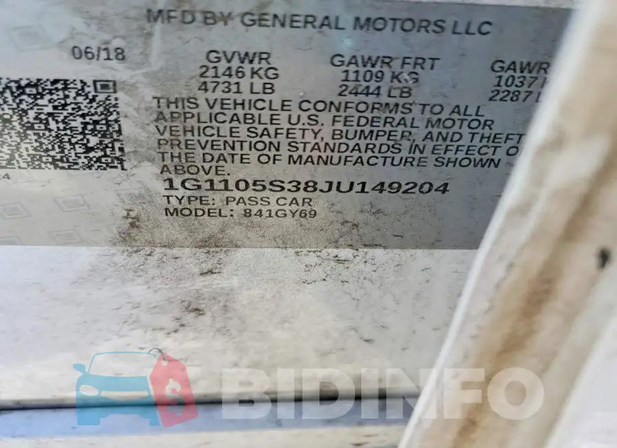 1G1105S38JU149204 Photo# 12