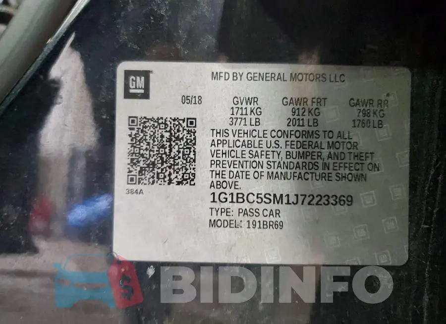 1G1BC5SM1J7223369 Photo# 12