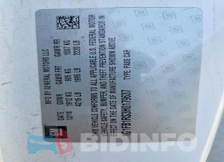 1G1FB1RS3H0179637 Photo# 13