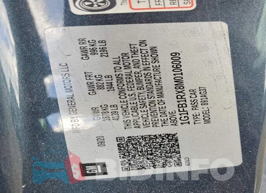 1G1FB1RX8M0106009 Photo# 12