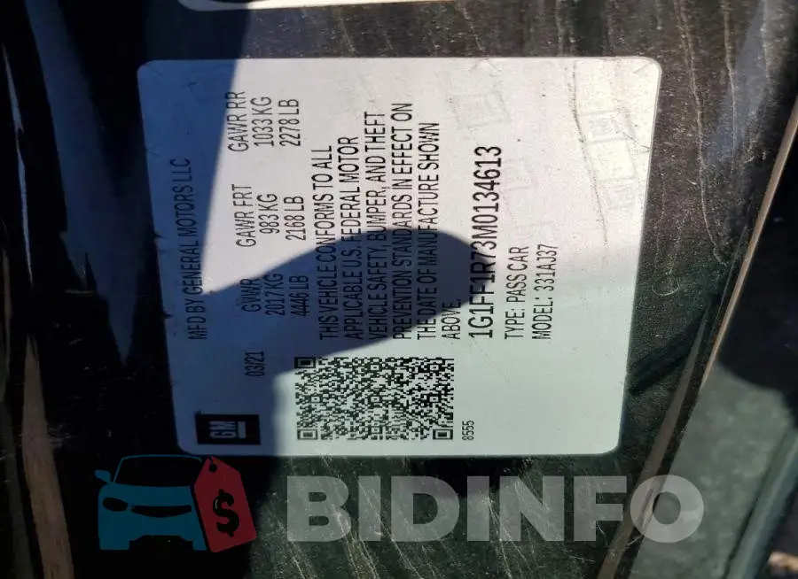 1G1FF1R73M0134613 Photo# 12