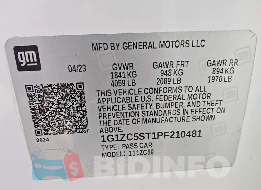 1G1ZC5ST1PF210481 Photo# 12