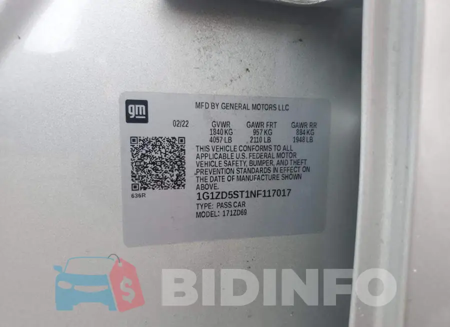 1G1ZD5ST1NF117017 Photo# 12