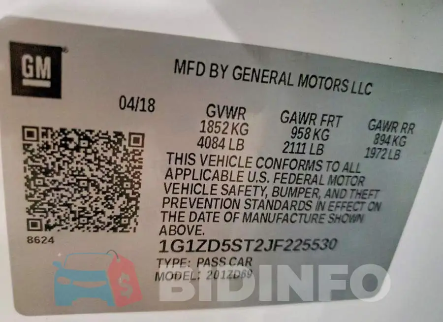 1G1ZD5ST2JF225530 Photo# 13