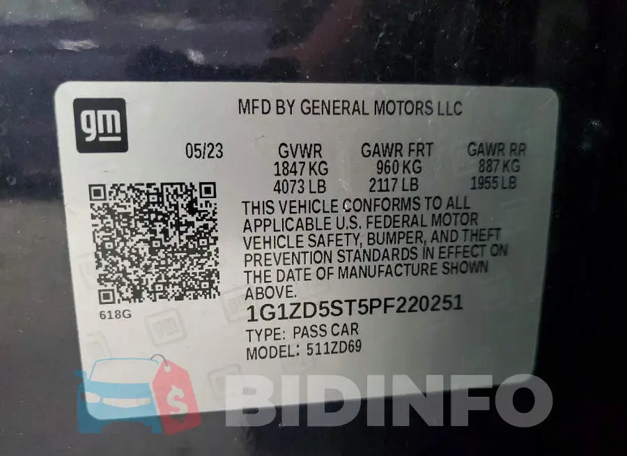 1G1ZD5ST5PF220251 Photo# 12