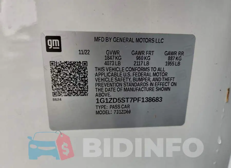 1G1ZD5ST7PF138683 Photo# 12