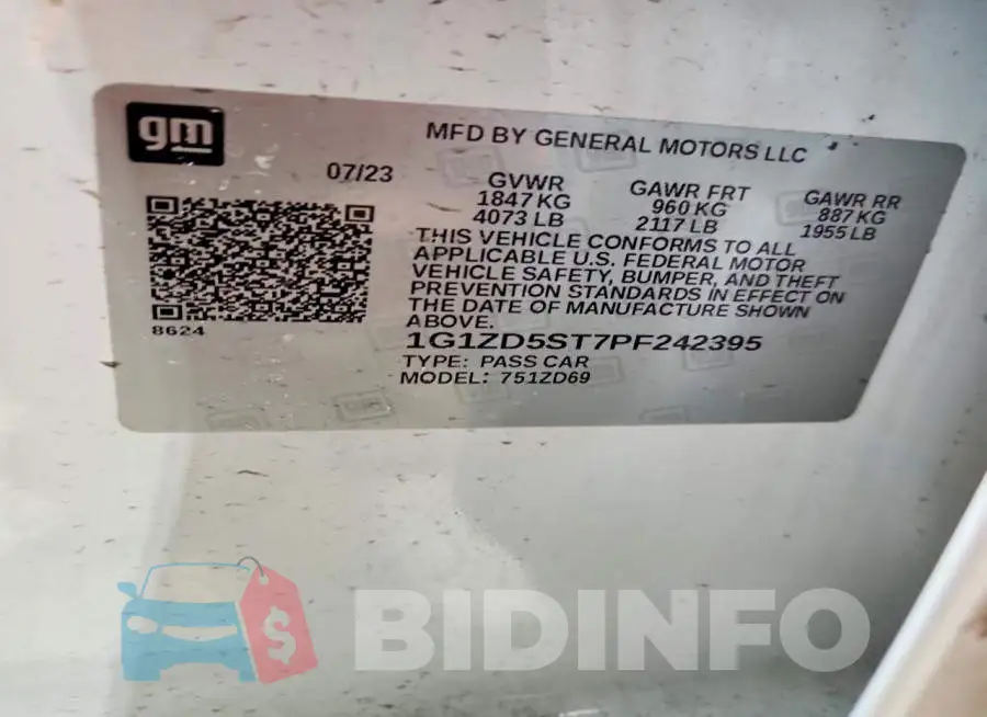 1G1ZD5ST7PF242395 Photo# 12