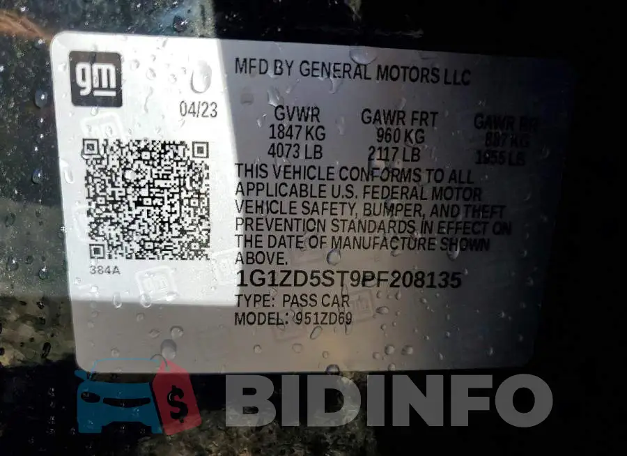 1G1ZD5ST9PF208135 Photo# 13